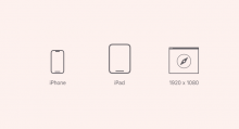 Icons for iPhone, iPad and browser with dimensions