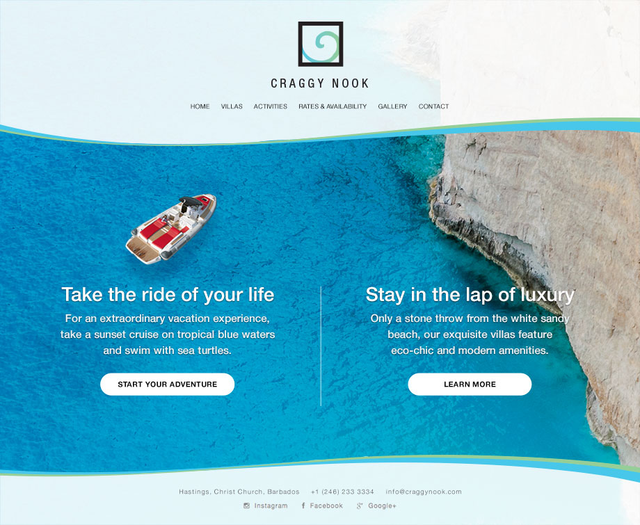 Luxury villa branding and website design